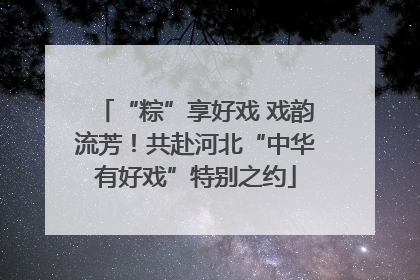 “粽”享好戏 戏韵流芳！共赴河北“中华有好戏”特别之约