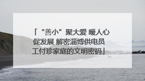 “善小”聚大爱 暖人心 促发展 解密淄博供电员工付珍家庭的文明密码