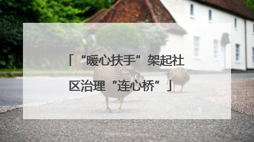 “暖心扶手”架起社区治理“连心桥”