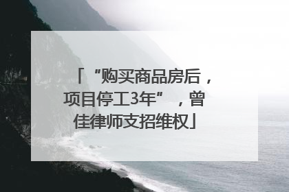 “购买商品房后，项目停工3年”，曾佳律师支招维权