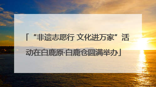 “非遗志愿行 文化进万家”活动在白鹿原·白鹿仓圆满举办