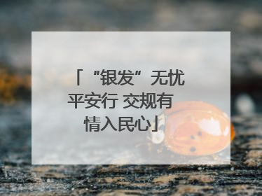 “银发”无忧平安行 交规有情入民心