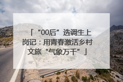 “00后”选调生上岗记：用青春激活乡村文旅“气象万千”