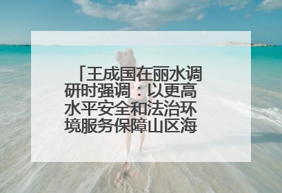 王成国在丽水调研时强调：以更高水平安全和法治环境服务保障山区海岛县高质量发展
