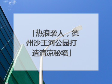 热浪袭人，德州沙王河公园打造清凉秘境