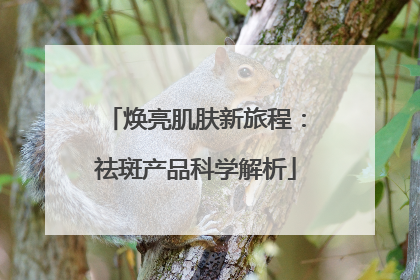 焕亮肌肤新旅程：祛斑产品科学解析