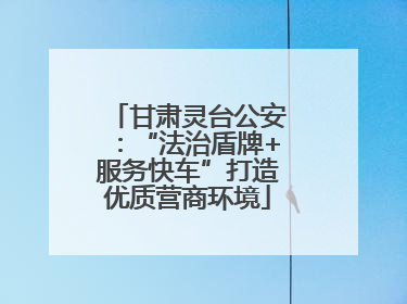 甘肃灵台公安：“法治盾牌+服务快车”打造优质营商环境