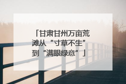 甘肃甘州万亩荒滩从“寸草不生”到“满眼绿意”