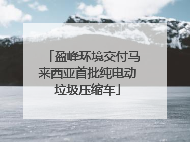 盈峰环境交付马来西亚首批纯电动垃圾压缩车