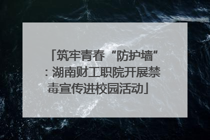 筑牢青春“防护墙”：湖南财工职院开展禁毒宣传进校园活动