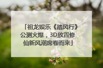 祖龙娱乐《踏风行》公测火爆，3D放置修仙新风潮席卷而来