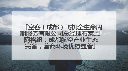 空客（成都）飞机全生命周期服务有限公司总经理布莱恩·阿格纽：成都航空产业生态完备，营商环境优势显著
