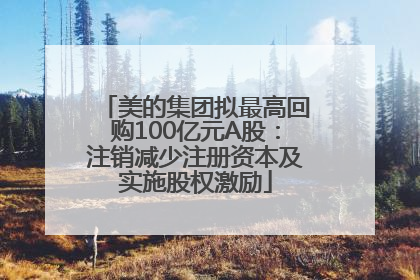 美的集团拟最高回购100亿元A股：注销减少注册资本及实施股权激励