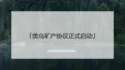 美乌矿产协议正式启动