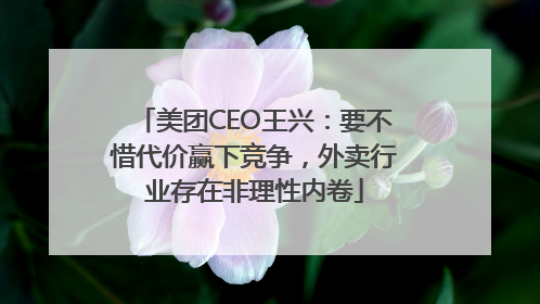 美团CEO王兴：要不惜代价赢下竞争，外卖行业存在非理性内卷
