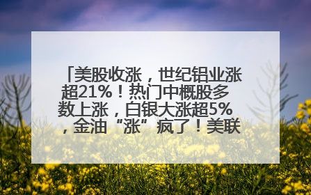 美股收涨，世纪铝业涨超21%！热门中概股多数上涨，白银大涨超5%，金油“涨”疯了！美联储官员最新表态