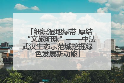 细织湿地绿带 厚结“文旅明珠”——中法武汉生态示范城挖掘绿色发展新动能