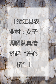 绥江县农业村：女子调解队真情搭起“连心桥”