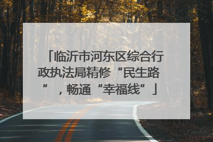 临沂市河东区综合行政执法局精修“民生路”，畅通“幸福线”