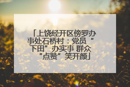 上饶经开区傍罗办事处石桥村：党员“下田”办实事 群众“点赞”笑开颜