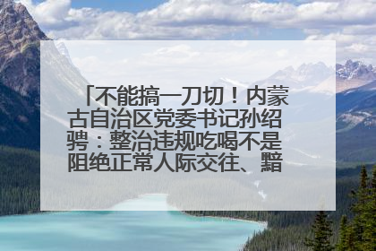 不能搞一刀切！内蒙古自治区党委书记孙绍骋：整治违规吃喝不是阻绝正常人际交往、黯淡人间烟火