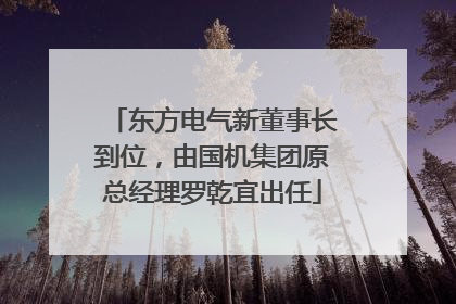 东方电气新董事长到位，由国机集团原总经理罗乾宜出任