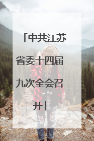 中共江苏省委十四届九次全会召开