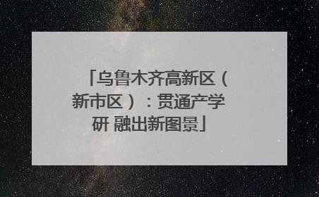 乌鲁木齐高新区（新市区）：贯通产学研 融出新图景