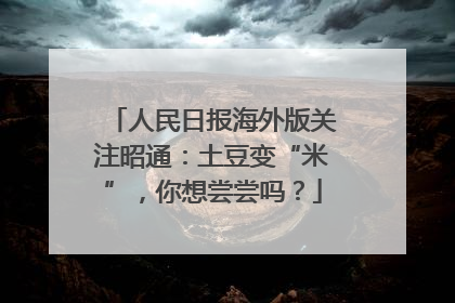 人民日报海外版关注昭通：土豆变“米”，你想尝尝吗？