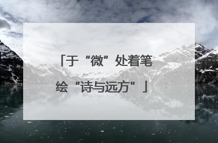 于“微”处着笔 绘“诗与远方”