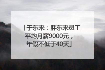 于东来：胖东来员工平均月薪9000元，年假不低于40天