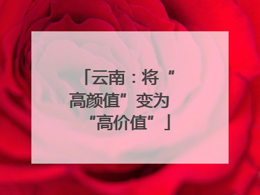 云南：将“高颜值”变为“高价值”