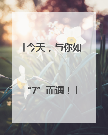 今天，与你如“7”而遇！