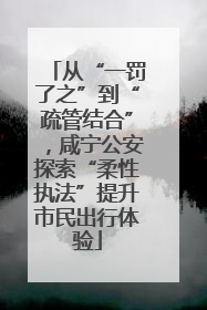 从“一罚了之”到“疏管结合”，咸宁公安探索“柔性执法”提升市民出行体验