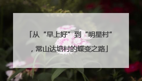 从“早上好”到“明星村”，常山达塘村的蝶变之路