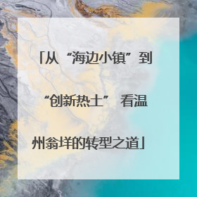 从“海边小镇”到“创新热土” 看温州翁垟的转型之道