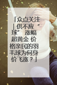 众点关注｜供不应“球” 涨幅超黄金 价格亲民的羽毛球为何身价飞涨？