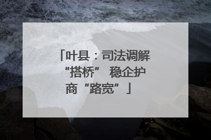叶县：司法调解“搭桥” 稳企护商“路宽”