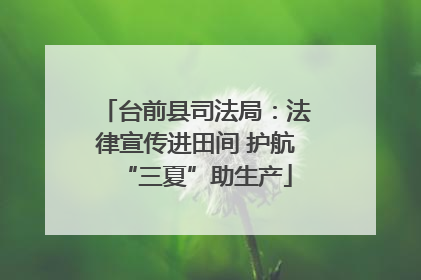 台前县司法局：法律宣传进田间 护航“三夏”助生产