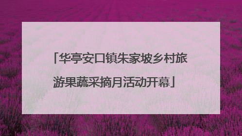 华亭安口镇朱家坡乡村旅游果蔬采摘月活动开幕