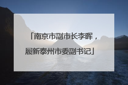 南京市副市长李晖，履新泰州市委副书记