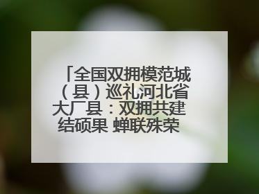 全国双拥模范城（县）巡礼河北省大厂县：双拥共建结硕果 蝉联殊荣谱新篇