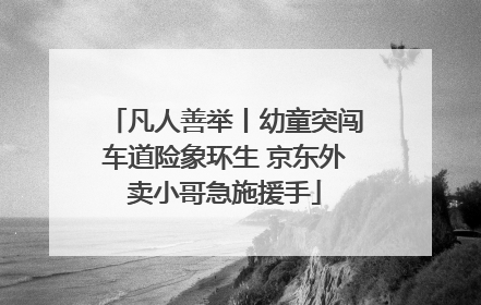 凡人善举丨幼童突闯车道险象环生 京东外卖小哥急施援手