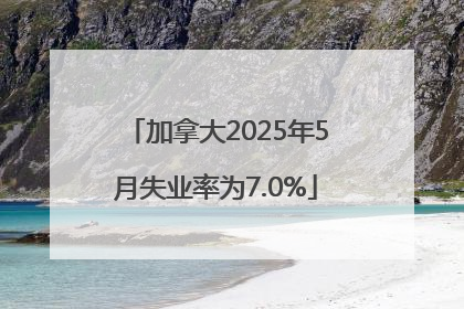 加拿大2025年5月失业率为7.0%