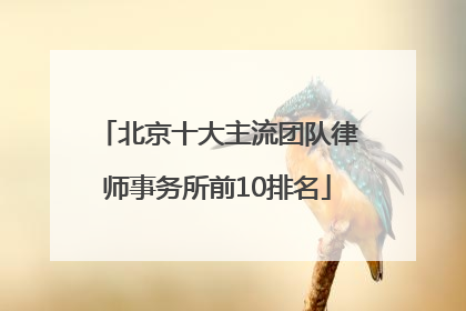 北京十大主流团队律师事务所前10排名