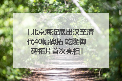 北京海淀展出汉至清代40幅碑拓 乾隆御碑拓片首次亮相
