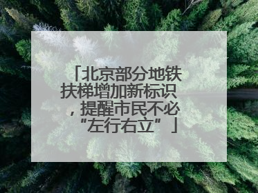 北京部分地铁扶梯增加新标识，提醒市民不必“左行右立”