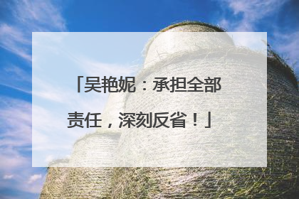 吴艳妮：承担全部责任，深刻反省！