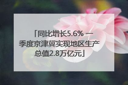 同比增长5.6% 一季度京津冀实现地区生产总值2.8万亿元
