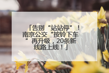 告别“站站停”！南京公交“按铃下车”再升级，20条新线路上线！